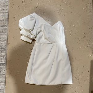 White one shoulder boutique dress. Size small